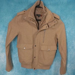 G by Guess Men's Wool Blend Coat/Jacket, Tan/Beige, Size XS